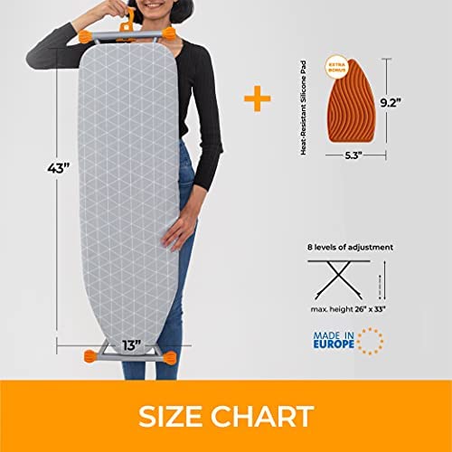 Amazon.com: Happhom Compact Space Saver Ironing Board with Extra Thick Heavy Duty Padded Cotton Cove