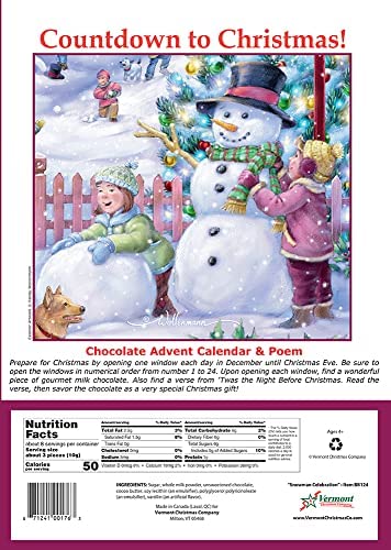 Snowman Celebration Chocolate Advent Calendar (Countdown to Christmas),2.65 OZ