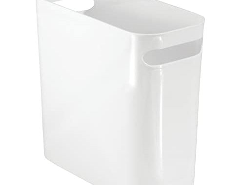 Amazon.com: mDesign Plastic Small Trash Can, 1.5 Gallon/5.7-Liter Wastebasket, Narrow Garbage Bin wi