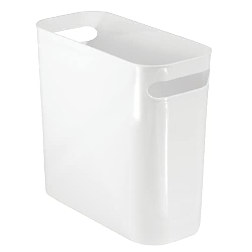 Amazon.com: mDesign Plastic Small Trash Can, 1.5 Gallon/5.7-Liter Wastebasket, Narrow Garbage Bin wi