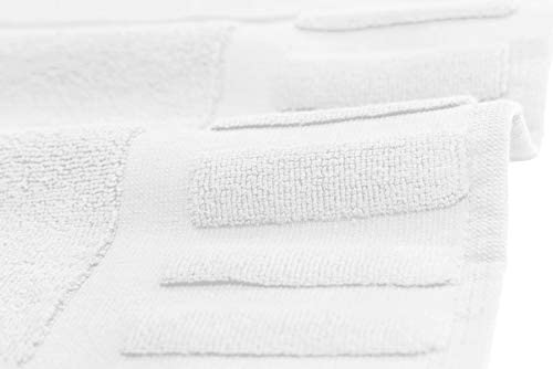 Amazon.com: White Classic Luxury Bath Mat Floor Towel Set - Absorbent Cotton Hotel Spa Shower/Bathtu