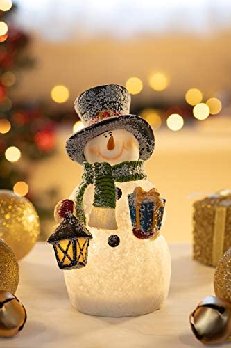 Amazon.com: VP Home Christmas Snowman Decor Christmas Figurines Resin Snowman Lighted Decorations In