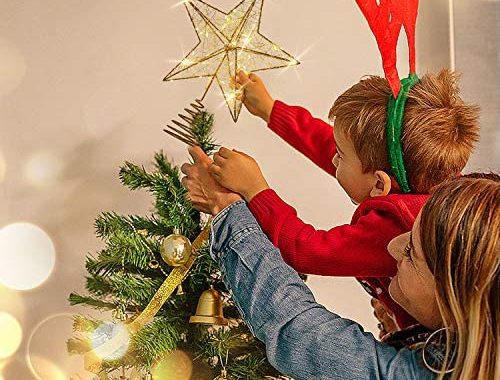 Amazon.com: Rocinha Gold Christmas Tree Topper Star Lighted Tree Star Wire Star for Christmas Tree,