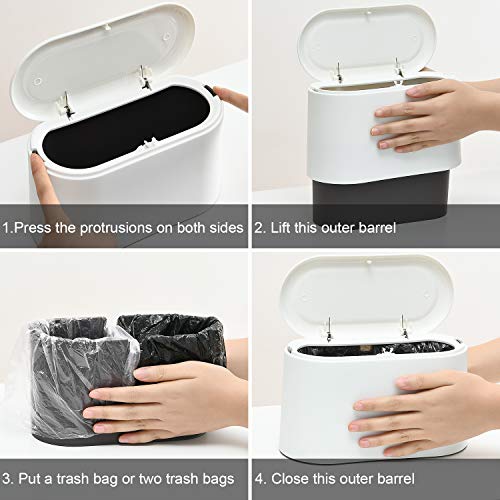 Amazon.com: SUBEKYU Mini Trash Can with Lid,Tiny Desktop Trash Can,Countertop Mini Garbage Cans, Min
