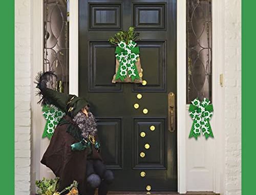 Amazon.com: 2pcs Saint Patrick's Wreath Bows St. Patrick Bows Glitter Green Clover Burlap Bow for Wr