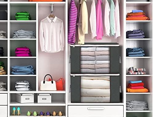 Amazon.com: 90L Large Storage Bags, 6 Pack Clothes Storage Bins Foldable Closet Organizer Storage Co