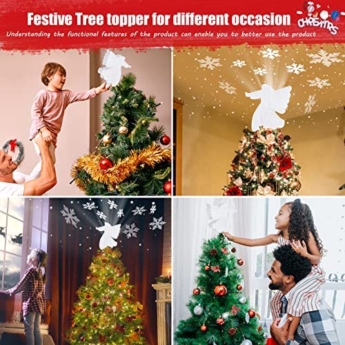 Christmas Tree Topper,2-in-1 Angel Tree Toppers Christmas Decorations,Christmas Angel Tree Topper wi