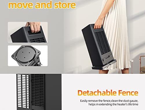 Amazon.com: 1500W Space Heater, Thermostat 90° Oscillating Electric Heater with Remote and 24H Timer