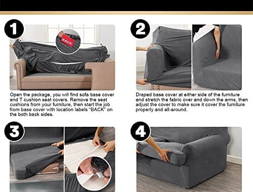Amazon.com: T Cushion Sofa Slipcover 4 Pieces Sofa Covers for T Cushion Sofa Soft Couch Cover Sofa S