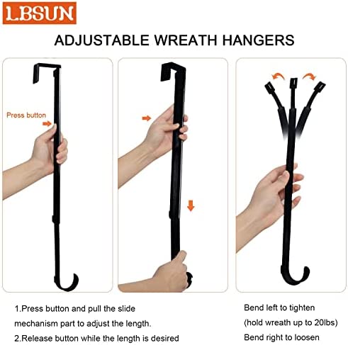 Amazon.com: LBSUN Wreath Hanger, Adjustable Over The Door Wreath Hanger & Wreath Holder & Wr