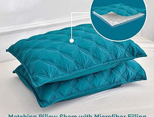 Amazon.com: Litanika King Size Quilt Bedding Set - Teal Lightweight Comforter Bedspreads & Cover