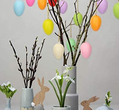 Amazon.com: 30 Pcs Easter Hanging Eggs Decorations - Colorful Plastic Easter Eggs, Decorative Easter