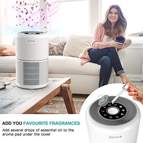 2 Pack Air Purifier for Home Bedroom with H13 True HEPA Filter for Smoke, Smokers, Dust, Odors, Poll
