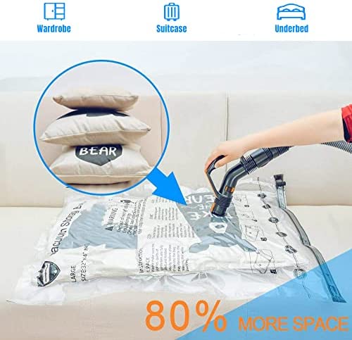 SUOCO Vacuum Storage Bags (8 Jumbo), Space Saver Bags for Clothes, Pillows, Comforters, Blankets Sto