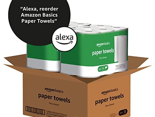 Amazon.com: Amazon Basics 2-Ply Paper Towels, Flex-Sheets, 6 Rolls (Pack of 2), 12 Value Rolls total