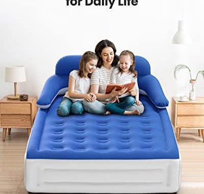 Amazon.com: iDOO Air Mattress with Headboard, Queen Size Airbed with Built-in Pump, Blow Up Mattress