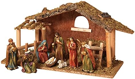 Amazon.com: GIL 9 Pc 15.25" L Resin Nativity Sc Christmas, 15.25InL x 5.25InW x 8.25InH, Multicolor