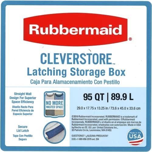 Rubbermaid Cleverstore Clear Plastic Storage Bins with Lids, 95 Qt-4 Pack, 4 Count