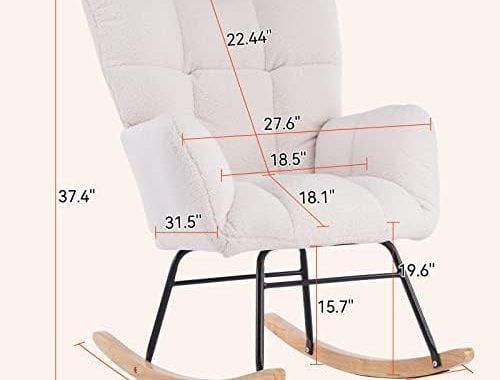 Amazon.com: NIOIIKIT Nursery Rocking Chair Teddy Upholstered Glider Rocker Rocking Accent Chair Padd