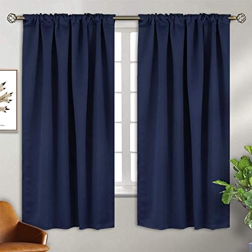 BGment Rod Pocket and Back Tab Blackout Curtains for Bedroom - Thermal Insulated Room Darkening Curt