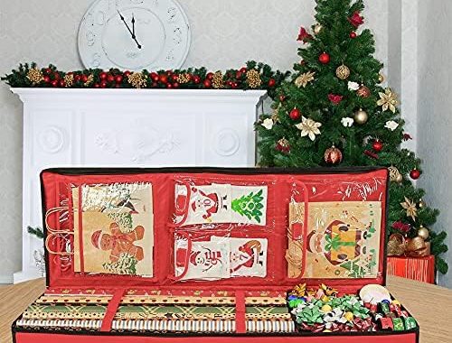 GUDELAK Wrapping Paper Storage Containers, Christmas Ornament Storage Gift Wrap Organizers Fits 40"