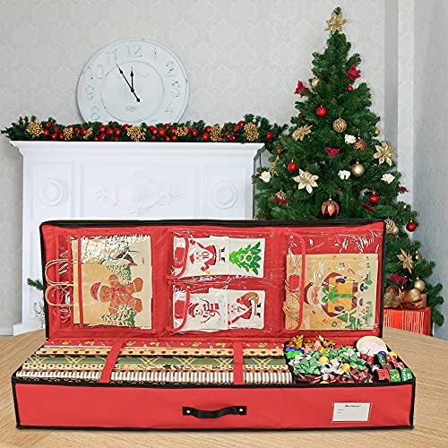 GUDELAK Wrapping Paper Storage Containers, Christmas Ornament Storage Gift Wrap Organizers Fits 40"