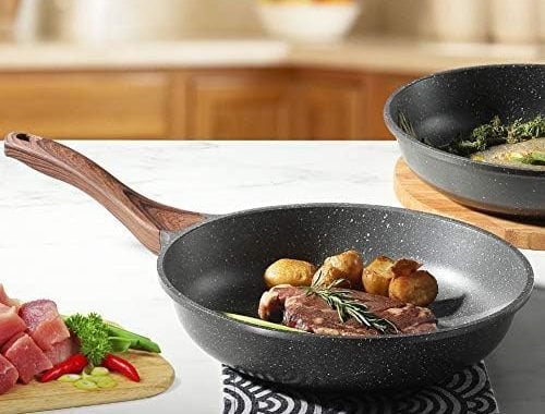 Amazon.com: SENSARTE Nonstick Frying Pan Skillet, Swiss Granite Coating Omelette Pan, Healthy Stone