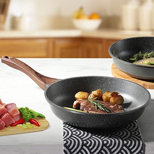 Amazon.com: SENSARTE Nonstick Frying Pan Skillet, Swiss Granite Coating Omelette Pan, Healthy Stone