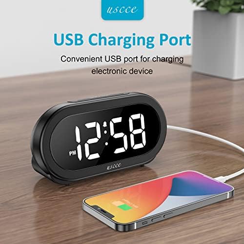 Amazon.com: USCCE Small LED Digital Alarm Clock with Snooze, Easy to Set, Full Range Brightness Dimm