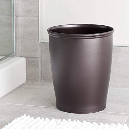 Amazon.com: iDesign Round Plastic Waste Basket The Kent Collection –, 8.35” x 8.35” x 10”, Bronze :