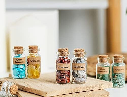Amazon.com: KHOCOEE 48pcs Different Crystals and Healing Stones, Gemstone and Crystals Bottles, Chak