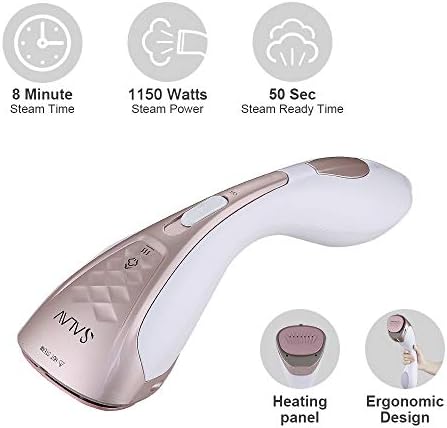 SALAV Handheld Clothes Steamer + Iron 2-in-1, 2 Steam Settings, for Both Vertical & Horizontal G
