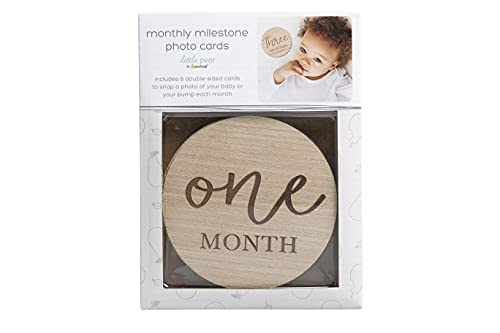 Amazon.com: Little Pear Wooden Milestone Photo Cards, Baby Announcement Cards, Double Sided Photo Pr