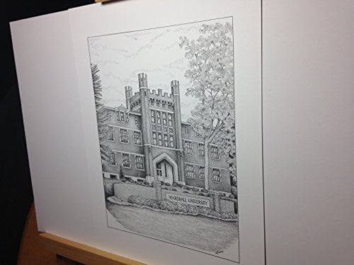Amazon.com: Marshall University -"Old Main" 9"x12" pen and ink print : Handmade Products
