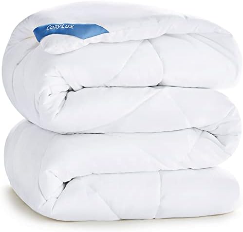 Amazon.com: CozyLux Queen Size Bedding Comforter Duvet Insert - Quilted White Comforters with Corner