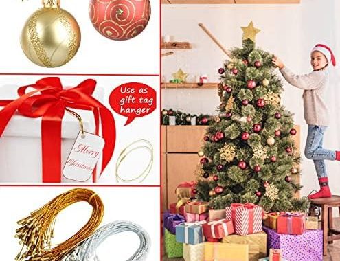 Amazon.com: Jeymei 200Pcs Christmas Ornament Hooks Mix Silver Gold String Hanger with Snap Locking M