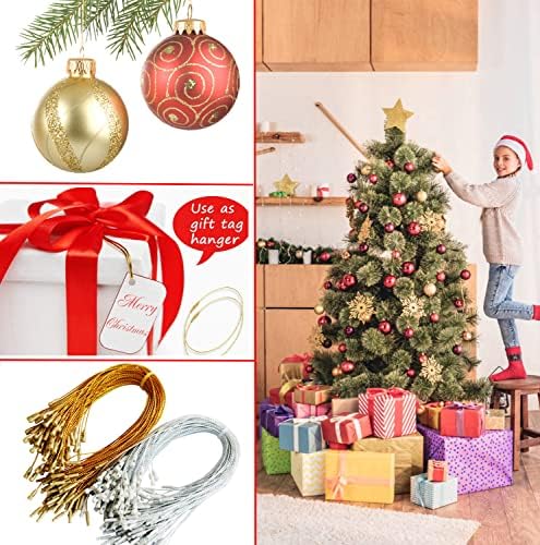 Amazon.com: Jeymei 200Pcs Christmas Ornament Hooks Mix Silver Gold String Hanger with Snap Locking M