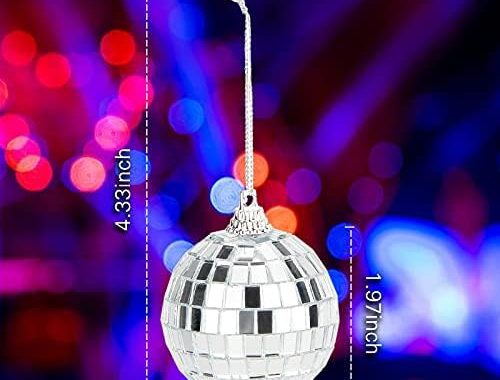 Mirror Disco Balls Set - Silver Disco Party Decoration Bright Reflective Mirror Christmas Balls Easy
