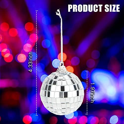 Mirror Disco Balls Set - Silver Disco Party Decoration Bright Reflective Mirror Christmas Balls Easy