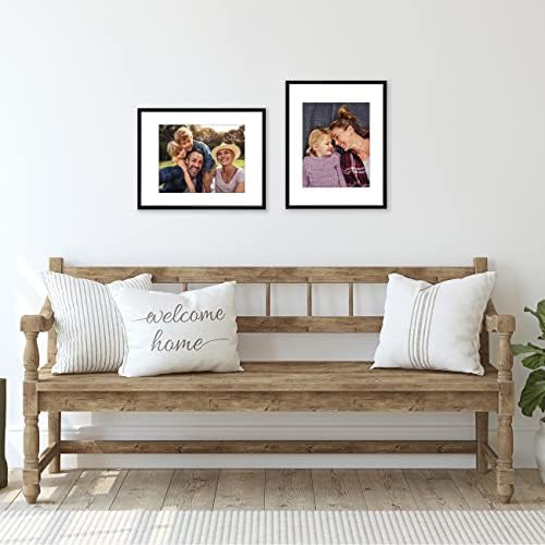 Americanflat 11x14 Picture Frame in Black - Thin Border Frame Displays 8x10 With Mat and 11x14 Witho