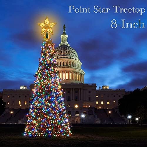 Amazon.com: Funpeny 11 Inch Glitter Silver Star Tree Topper, Lighted Christmas Treetop with 10 Light