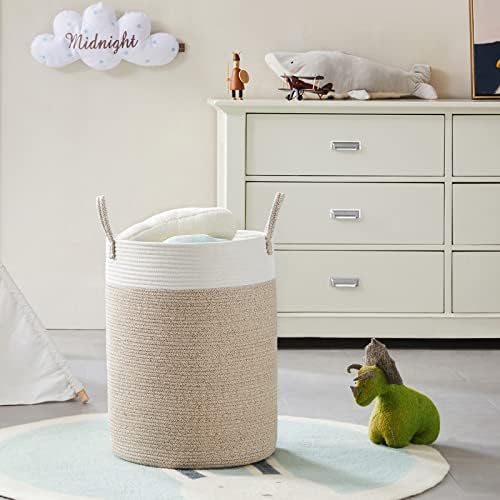Amazon.com: Cotton Rope Laundry Hamper by YOUDENOVA, 58L - Woven Collapsible Laundry Basket - Clothe