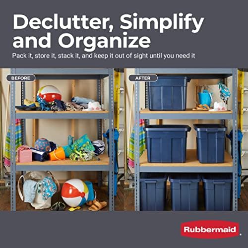 Amazon.com - Rubbermaid Roughneck️ Storage Totes 18 Gal, Durable Stackable Storage Containers, Great
