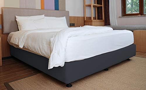 Box Spring Cover Queen Size - Jersey Knit & Stretchy Wrap Around 4 Sides, Alternative for Bed Sk