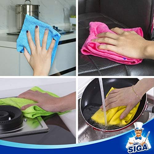 Amazon.com: MR.SIGA Microfiber Cleaning Cloth,Pack of 12,Size:12.6" x 12.6" : Health & Household