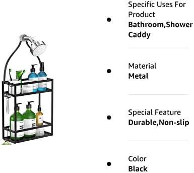 Meangood Shower Caddy Organizer,Mounting Over Shower Head Or Door,Extra Wide Space for Shampoo, Cond