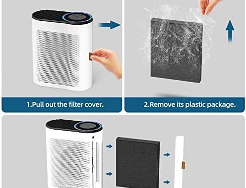 AROEVE Air Purifiers for Large Room Up to 1095 Sq Ft Coverage with Air Quality Sensors H13 True HEPA