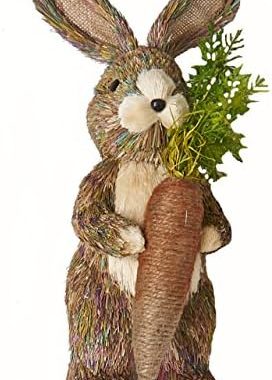 Amazon.com: Worth Imports 1136 12" Standing Straw Rabbit W/Carrot : Home & Kitchen