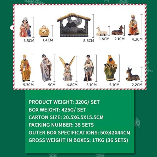 Amazon.com: Ochine Mini Christmas Nativity Set Holy Family Resin Figurine Statue with Wood Stable Mi