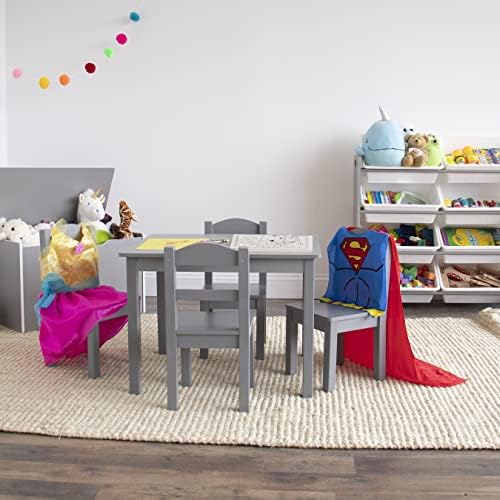 Amazon.com: Humble Crew Kids Wood Table and 4 Chair Set, Grey : Everything Else